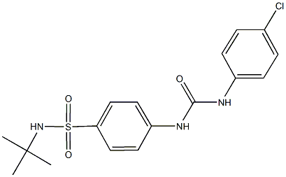 N-(tert-butyl)-4-{[(4-chloroanilino)carbonyl]amino}benzenesulfonamide Struktur