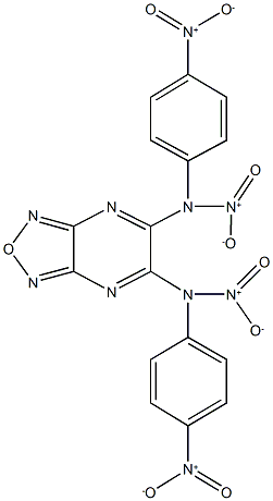 5,6-bis(2-hydroxy-1-{4-nitrophenyl}-2-oxidohydrazino)[1,2,5]oxadiazolo[3,4-b]pyrazine,,结构式
