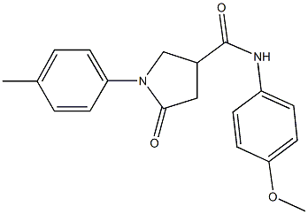 N-[4-(methyloxy)phenyl]-1-(4-methylphenyl)-5-oxopyrrolidine-3-carboxamide,,结构式