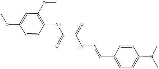 N-(2,4-dimethoxyphenyl)-2-{2-[4-(dimethylamino)benzylidene]hydrazino}-2-oxoacetamide 化学構造式