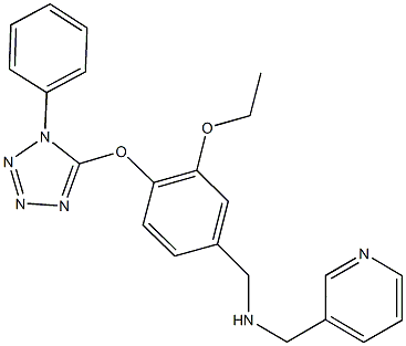 N-{3-ethoxy-4-[(1-phenyl-1H-tetraazol-5-yl)oxy]benzyl}-N-(3-pyridinylmethyl)amine Struktur