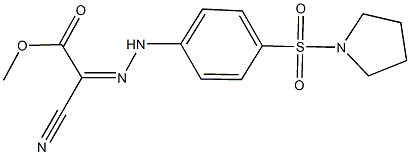 methyl cyano{[4-(pyrrolidin-1-ylsulfonyl)phenyl]hydrazono}acetate Structure