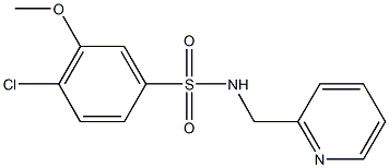 4-chloro-3-methoxy-N-(2-pyridinylmethyl)benzenesulfonamide,,结构式