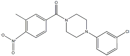 1-(3-chlorophenyl)-4-{4-nitro-3-methylbenzoyl}piperazine Structure