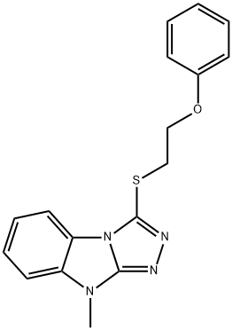 2-[(9-methyl-9H-[1,2,4]triazolo[4,3-a]benzimidazol-3-yl)sulfanyl]ethyl phenyl ether Structure