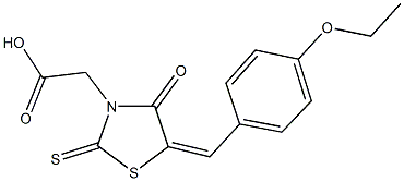 [5-(4-ethoxybenzylidene)-4-oxo-2-thioxo-1,3-thiazolidin-3-yl]acetic acid Struktur