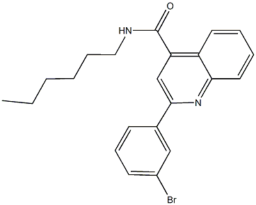 2-(3-bromophenyl)-N-hexyl-4-quinolinecarboxamide Structure