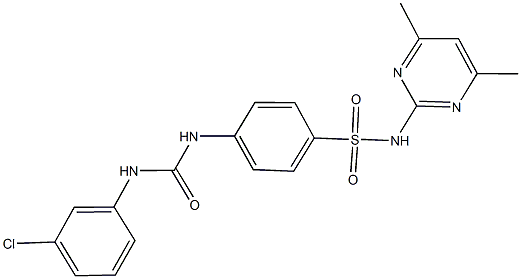 4-{[(3-chloroanilino)carbonyl]amino}-N-(4,6-dimethyl-2-pyrimidinyl)benzenesulfonamide 结构式