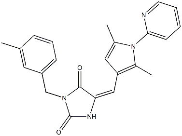 5-{[2,5-dimethyl-1-(2-pyridinyl)-1H-pyrrol-3-yl]methylene}-3-(3-methylbenzyl)-2,4-imidazolidinedione