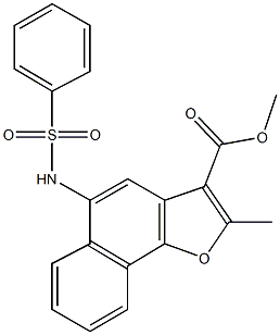 methyl 2-methyl-5-[(phenylsulfonyl)amino]naphtho[1,2-b]furan-3-carboxylate,,结构式
