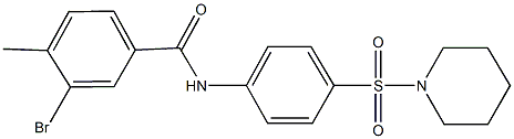 3-bromo-4-methyl-N-[4-(piperidin-1-ylsulfonyl)phenyl]benzamide Structure