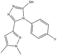 5-(1,5-dimethyl-1H-pyrazol-3-yl)-4-(4-fluorophenyl)-4H-1,2,4-triazole-3-thiol 化学構造式