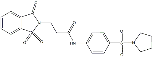 3-(1,1-dioxido-3-oxo-1,2-benzisothiazol-2(3H)-yl)-N-[4-(1-pyrrolidinylsulfonyl)phenyl]propanamide