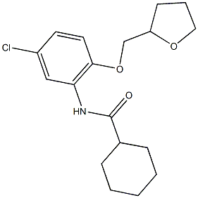 N-[5-chloro-2-(tetrahydro-2-furanylmethoxy)phenyl]cyclohexanecarboxamide Struktur