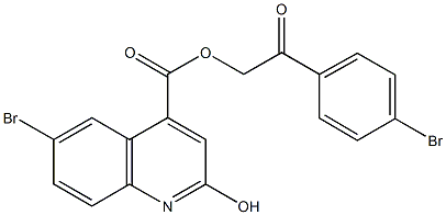 2-(4-bromophenyl)-2-oxoethyl 6-bromo-2-hydroxy-4-quinolinecarboxylate Struktur