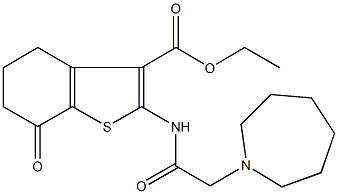 ethyl 2-[(1-azepanylacetyl)amino]-7-oxo-4,5,6,7-tetrahydro-1-benzothiophene-3-carboxylate 结构式