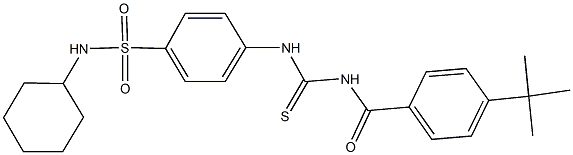 4-({[(4-tert-butylbenzoyl)amino]carbothioyl}amino)-N-cyclohexylbenzenesulfonamide,,结构式