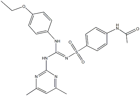 N-[4-({[[(4,6-dimethyl-2-pyrimidinyl)amino](4-ethoxyanilino)methylene]amino}sulfonyl)phenyl]acetamide,,结构式
