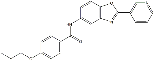 4-propoxy-N-[2-(3-pyridinyl)-1,3-benzoxazol-5-yl]benzamide 结构式