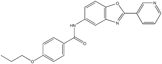 4-propoxy-N-[2-(3-pyridinyl)-1,3-benzoxazol-5-yl]benzamide,,结构式