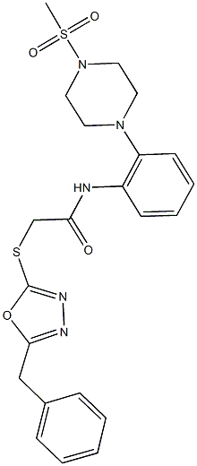 2-[(5-benzyl-1,3,4-oxadiazol-2-yl)sulfanyl]-N-{2-[4-(methylsulfonyl)-1-piperazinyl]phenyl}acetamide