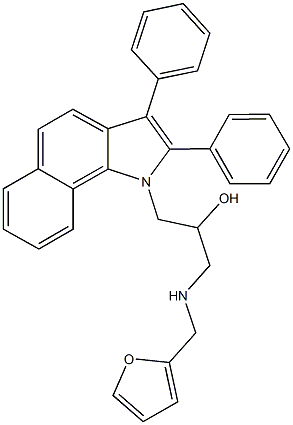 1-(2,3-diphenyl-1H-benzo[g]indol-1-yl)-3-[(2-furylmethyl)amino]-2-propanol 结构式