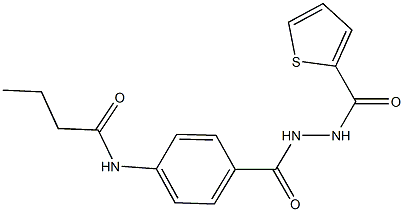 N-(4-{[2-(thien-2-ylcarbonyl)hydrazino]carbonyl}phenyl)butanamide,,结构式