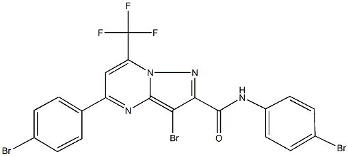 3-bromo-N,5-bis(4-bromophenyl)-7-(trifluoromethyl)pyrazolo[1,5-a]pyrimidine-2-carboxamide Structure