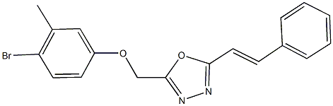 4-bromo-3-methylphenyl [5-(2-phenylvinyl)-1,3,4-oxadiazol-2-yl]methyl ether Structure