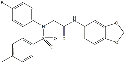 N-(1,3-benzodioxol-5-yl)-2-{4-fluoro[(4-methylphenyl)sulfonyl]anilino}acetamide Structure