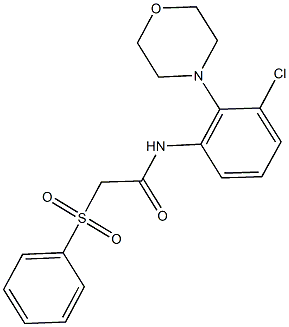 N-[3-chloro-2-(4-morpholinyl)phenyl]-2-(phenylsulfonyl)acetamide Structure