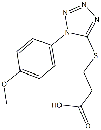 3-{[1-(4-methoxyphenyl)-1H-tetraazol-5-yl]sulfanyl}propanoic acid 化学構造式