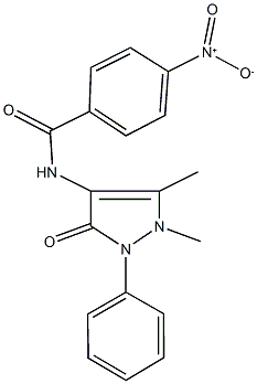 N-(1,5-dimethyl-3-oxo-2-phenyl-2,3-dihydro-1H-pyrazol-4-yl)-4-nitrobenzamide 化学構造式