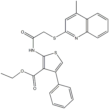 ethyl 2-({[(4-methylquinolin-2-yl)sulfanyl]acetyl}amino)-4-phenylthiophene-3-carboxylate Structure