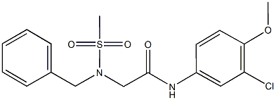 2-[benzyl(methylsulfonyl)amino]-N-(3-chloro-4-methoxyphenyl)acetamide Structure