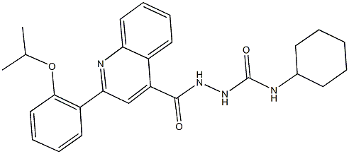 N-cyclohexyl-2-{[2-(2-isopropoxyphenyl)-4-quinolinyl]carbonyl}hydrazinecarboxamide,,结构式