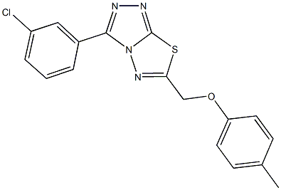 [3-(3-chlorophenyl)[1,2,4]triazolo[3,4-b][1,3,4]thiadiazol-6-yl]methyl 4-methylphenyl ether,,结构式