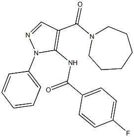 N-[4-(1-azepanylcarbonyl)-1-phenyl-1H-pyrazol-5-yl]-4-fluorobenzamide Structure