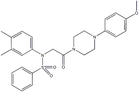 N-(3,4-dimethylphenyl)-N-{2-[4-(4-methoxyphenyl)-1-piperazinyl]-2-oxoethyl}benzenesulfonamide Structure