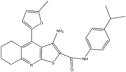 3-amino-N-(4-isopropylphenyl)-4-(5-methyl-2-furyl)-5,6,7,8-tetrahydrothieno[2,3-b]quinoline-2-carboxamide 结构式
