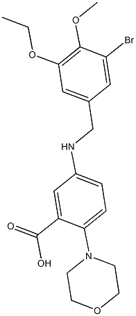 5-[(3-bromo-5-ethoxy-4-methoxybenzyl)amino]-2-(4-morpholinyl)benzoic acid|