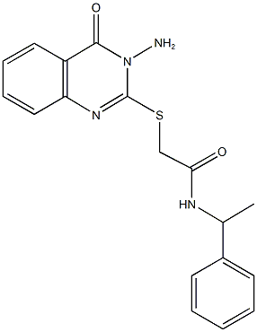 2-[(3-amino-4-oxo-3,4-dihydro-2-quinazolinyl)sulfanyl]-N-(1-phenylethyl)acetamide