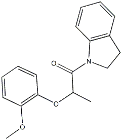 1-[2-(2-methoxyphenoxy)propanoyl]indoline Structure