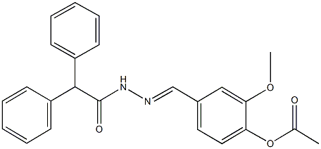 4-[2-(diphenylacetyl)carbohydrazonoyl]-2-methoxyphenyl acetate,,结构式