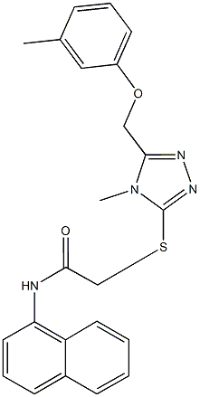 2-({4-methyl-5-[(3-methylphenoxy)methyl]-4H-1,2,4-triazol-3-yl}sulfanyl)-N-(1-naphthyl)acetamide 结构式