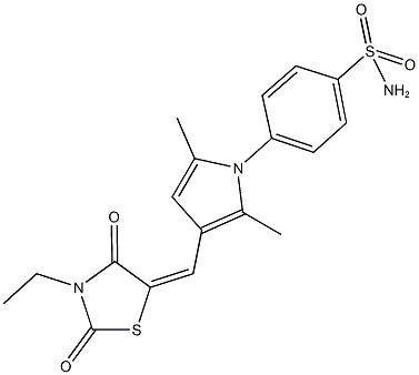 4-{3-[(3-ethyl-2,4-dioxo-1,3-thiazolidin-5-ylidene)methyl]-2,5-dimethyl-1H-pyrrol-1-yl}benzenesulfonamide Structure