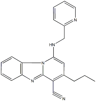 3-propyl-1-[(2-pyridinylmethyl)amino]pyrido[1,2-a]benzimidazole-4-carbonitrile|