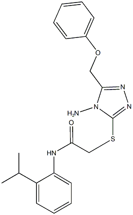 2-{[4-amino-5-(phenoxymethyl)-4H-1,2,4-triazol-3-yl]sulfanyl}-N-(2-isopropylphenyl)acetamide 结构式