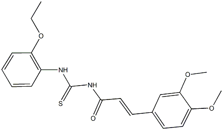 N-[3-(3,4-dimethoxyphenyl)acryloyl]-N'-(2-ethoxyphenyl)thiourea 化学構造式