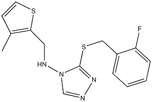 N-{3-[(2-fluorobenzyl)thio]-4H-1,2,4-triazol-4-yl}-N-[(3-methyl-2-thienyl)methyl]amine 化学構造式
